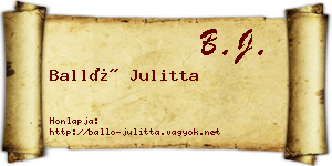 Balló Julitta névjegykártya